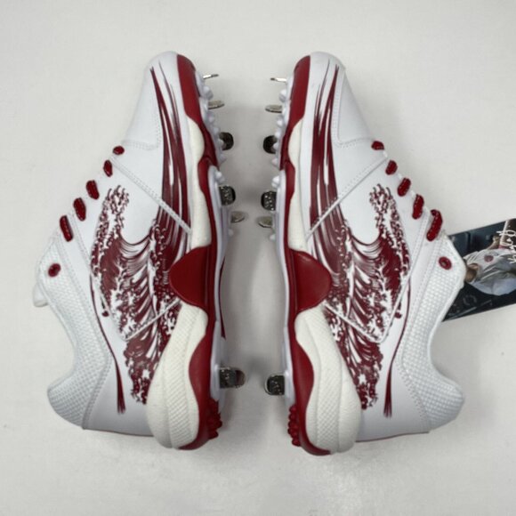 Ringor Flite Spikes Softball Metal Cleats Womens 10 Rising Tide White Red Wave‎ - Picture 8 of 9
